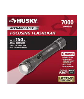 Husky 7000-Lumen Dual Power Tactical Flashlight